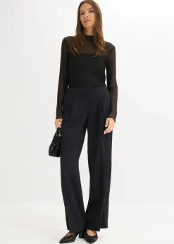bonprix Bekleidung·Kleider|Nachhaltigere Materialien^Palazzo-Hose schwarz
