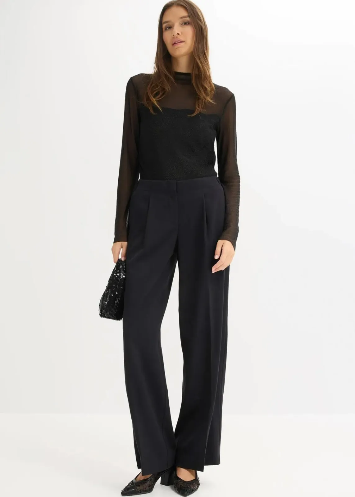 bonprix Bekleidung·Kleider|Nachhaltigere Materialien^Palazzo-Hose schwarz