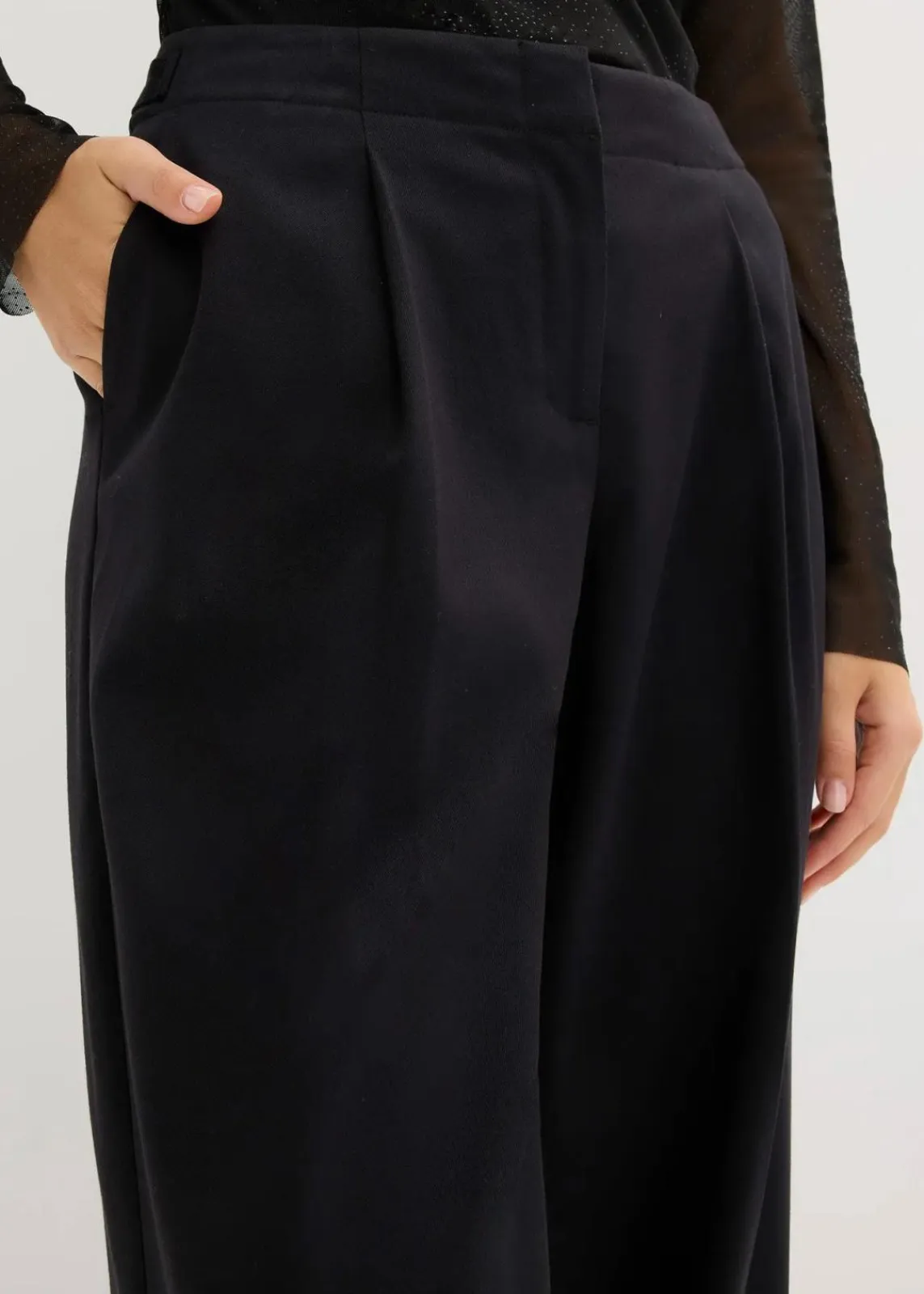 bonprix Bekleidung·Kleider|Nachhaltigere Materialien^Palazzo-Hose schwarz
