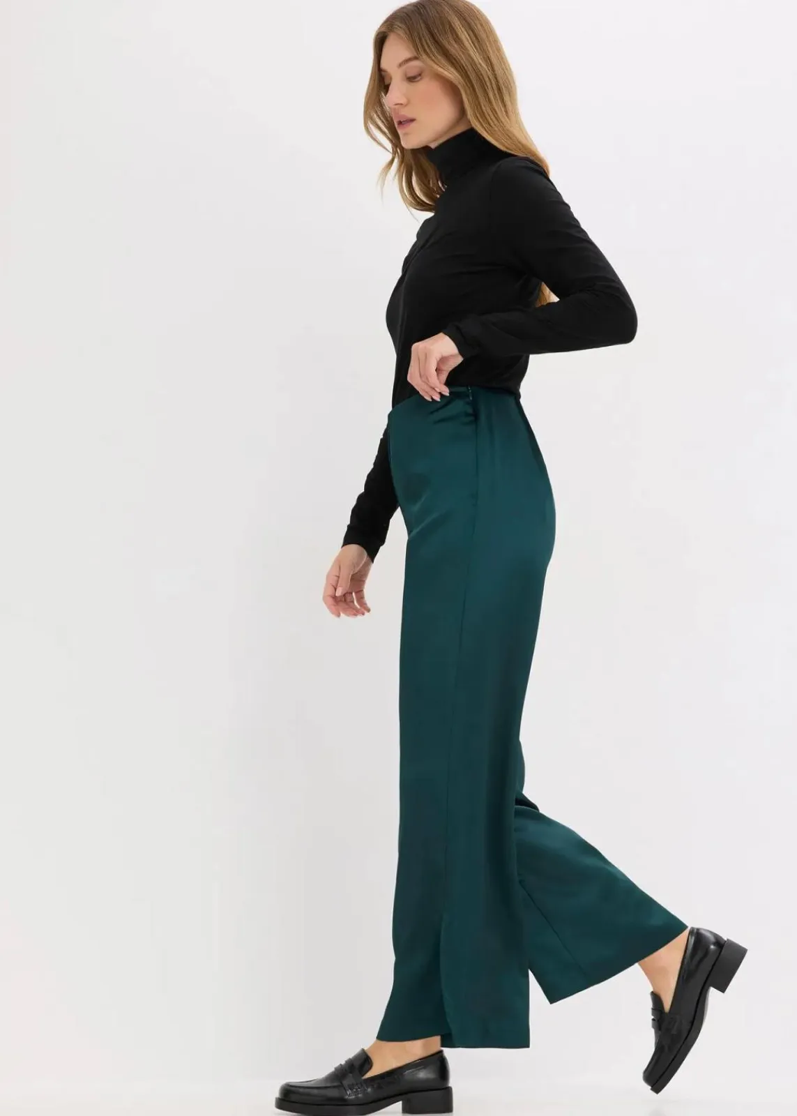 bonprix Nachhaltigere Materialien|Hosen^Palazzo-Hose tiefgrün