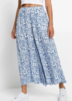 bonprix Bekleidung·Kleider|Hosen^Palazzo-Hose weiß/blau paisley