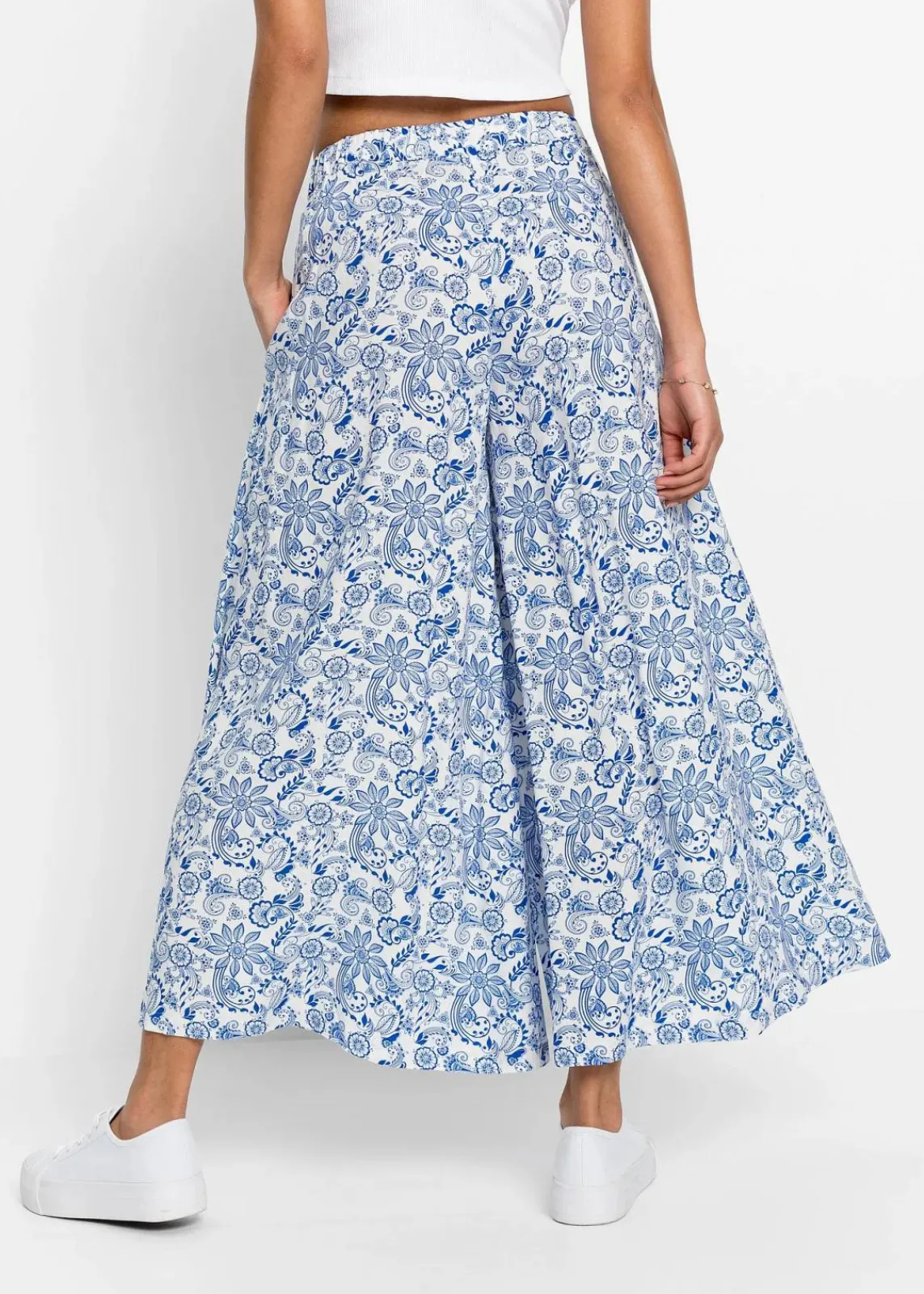bonprix Bekleidung·Kleider|Hosen^Palazzo-Hose weiß/blau paisley