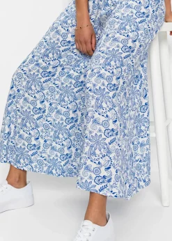 bonprix Bekleidung·Kleider|Hosen^Palazzo-Hose weiß/blau paisley