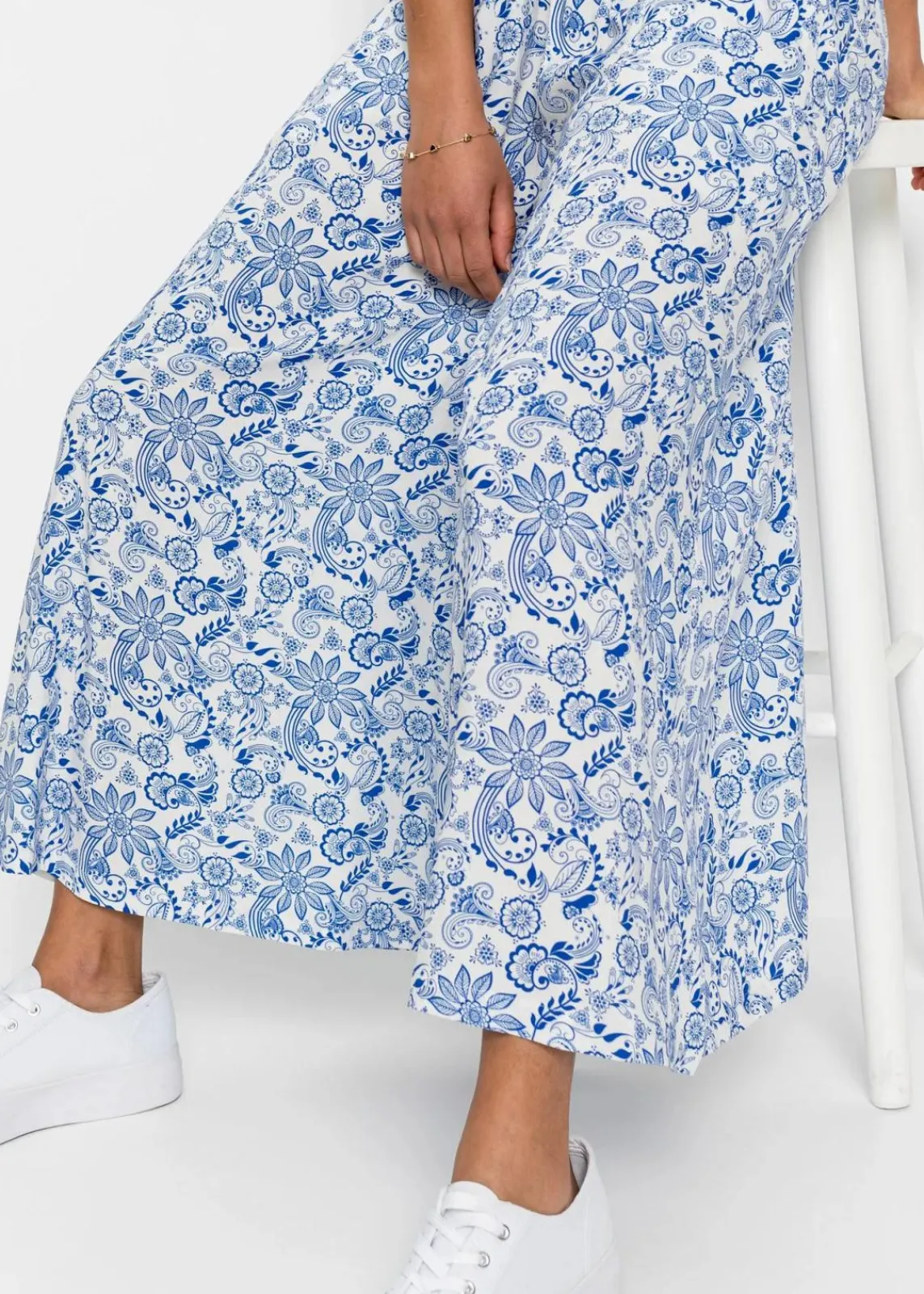 bonprix Bekleidung·Kleider|Hosen^Palazzo-Hose weiß/blau paisley