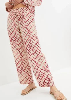 bonprix Nachhaltigere Materialien|Hosen^Palazzo-Hose violett/natur batik