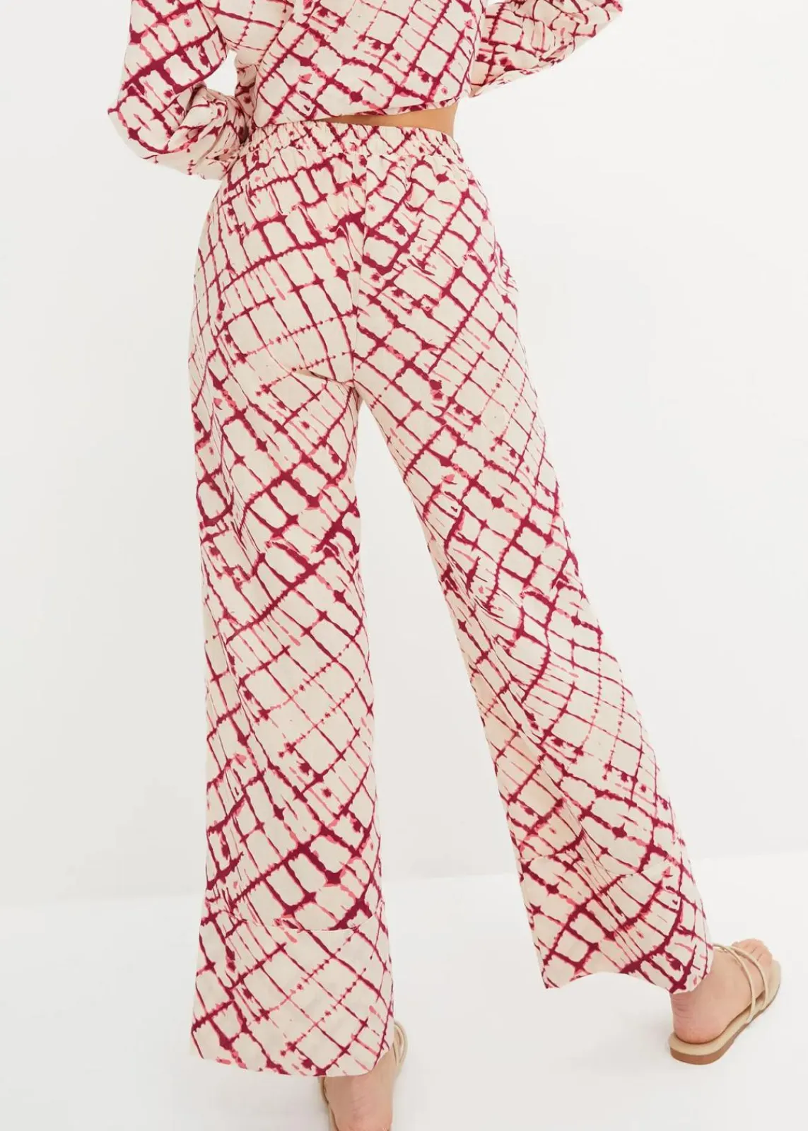 bonprix Nachhaltigere Materialien|Hosen^Palazzo-Hose violett/natur batik
