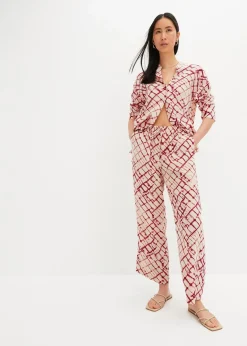 bonprix Nachhaltigere Materialien|Hosen^Palazzo-Hose violett/natur batik
