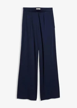 bonprix Hosen|Bekleidung·Kleider^Palazzo-Hose aus bequemen Punto di Roma dunkelblau