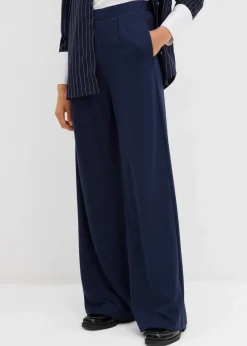 bonprix Hosen|Bekleidung·Kleider^Palazzo-Hose aus bequemen Punto di Roma dunkelblau