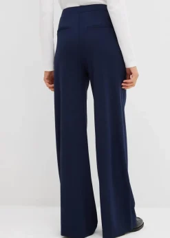 bonprix Hosen|Bekleidung·Kleider^Palazzo-Hose aus bequemen Punto di Roma dunkelblau