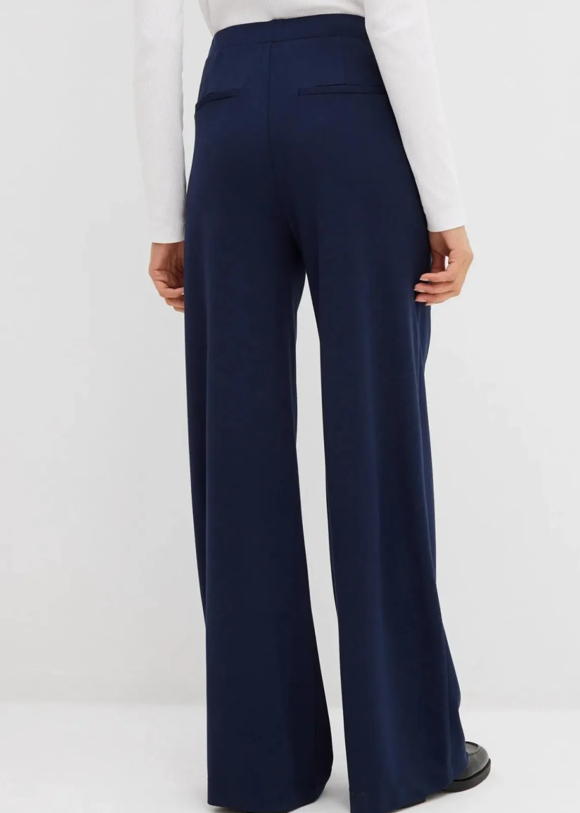 bonprix Hosen|Bekleidung·Kleider^Palazzo-Hose aus bequemen Punto di Roma dunkelblau