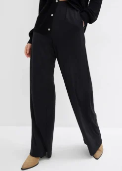 bonprix Bekleidung·Kleider|Hosen^Palazzo-Hose aus bequemen Punto di Roma schwarz