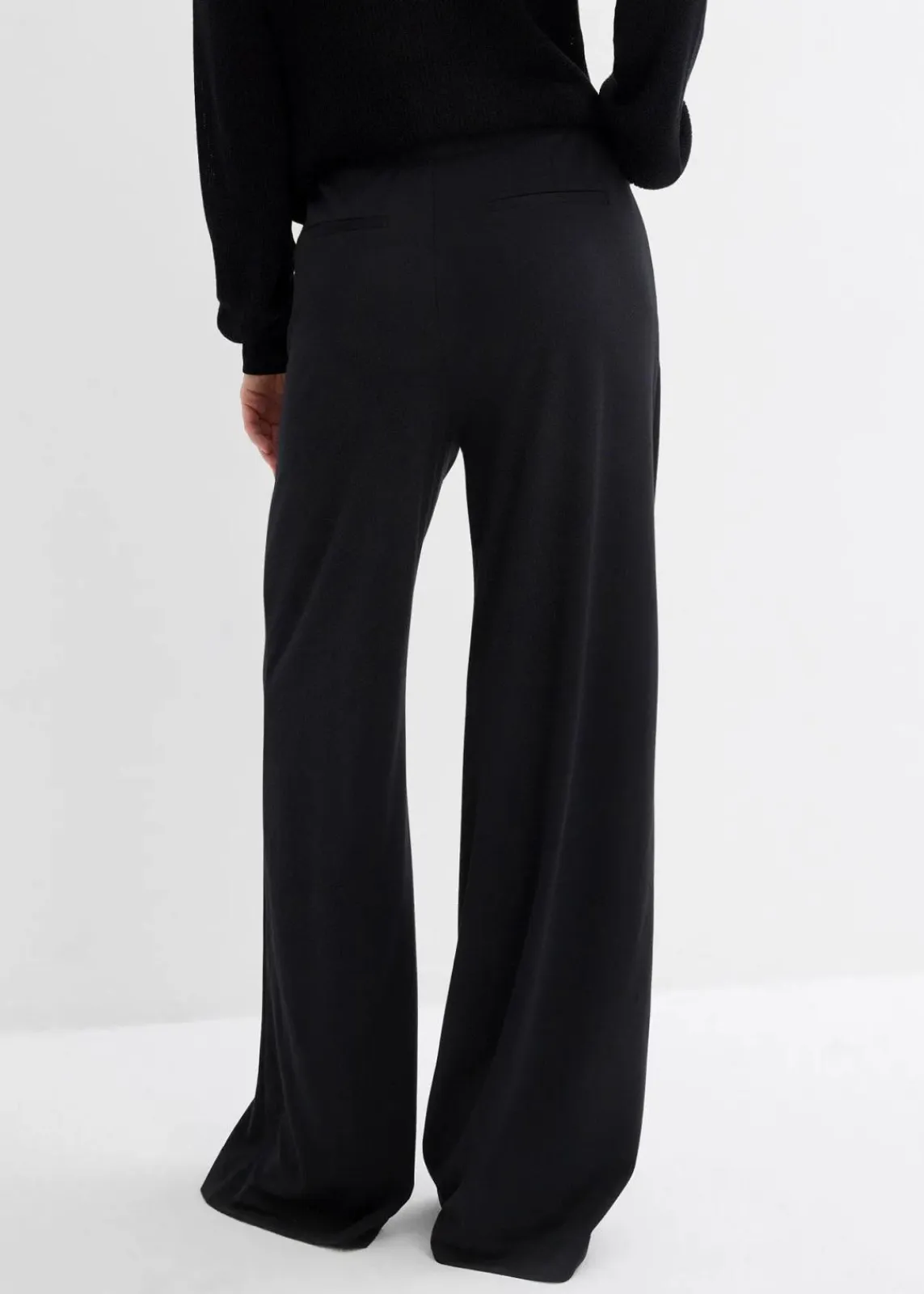 bonprix Bekleidung·Kleider|Hosen^Palazzo-Hose aus bequemen Punto di Roma schwarz