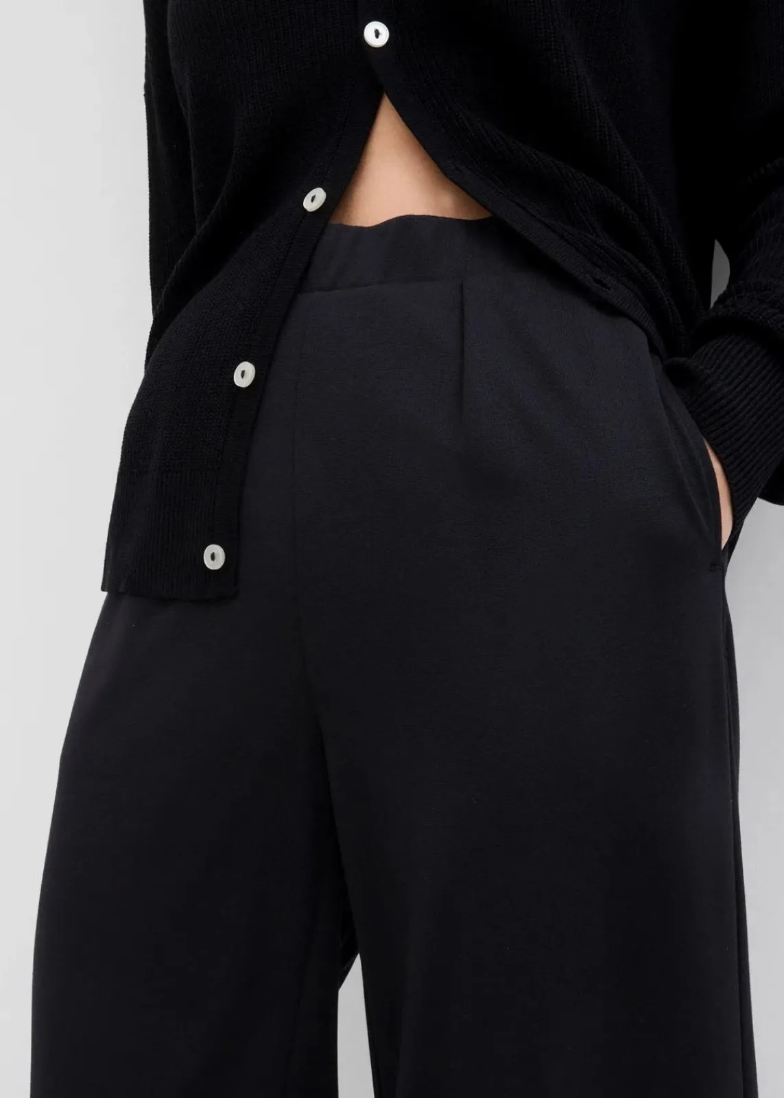 bonprix Bekleidung·Kleider|Hosen^Palazzo-Hose aus bequemen Punto di Roma schwarz