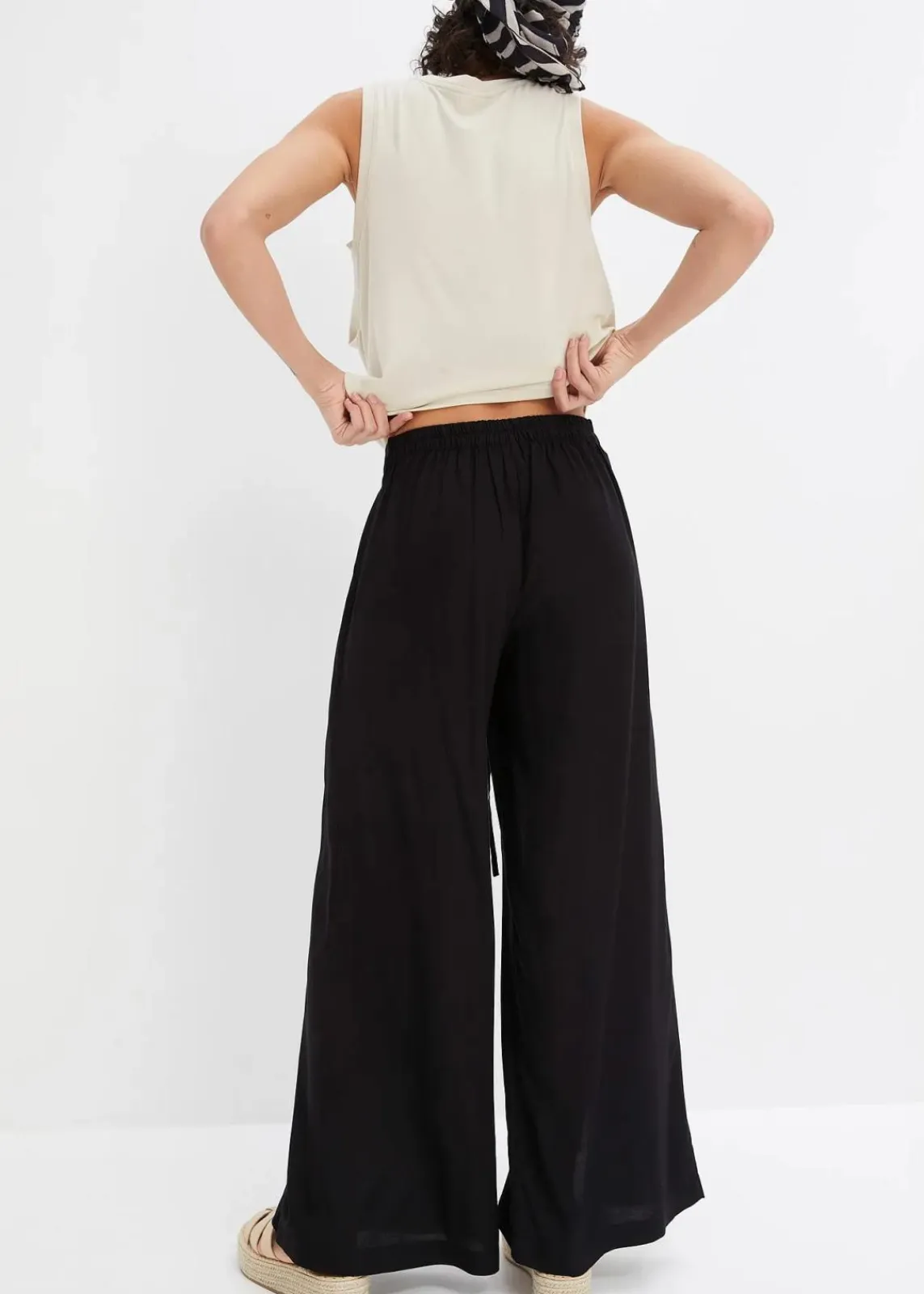 bonprix Bekleidung·Kleider|Hosen^Palazzo-Hose aus feiner Viskose schwarz