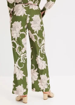 bonprix Bekleidung·Kleider|Zweiteiler & Sets^Palazzo-Hose aus fließendem Satin grün floral