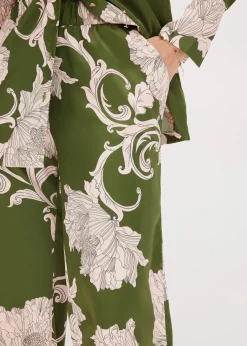 bonprix Bekleidung·Kleider|Zweiteiler & Sets^Palazzo-Hose aus fließendem Satin grün floral