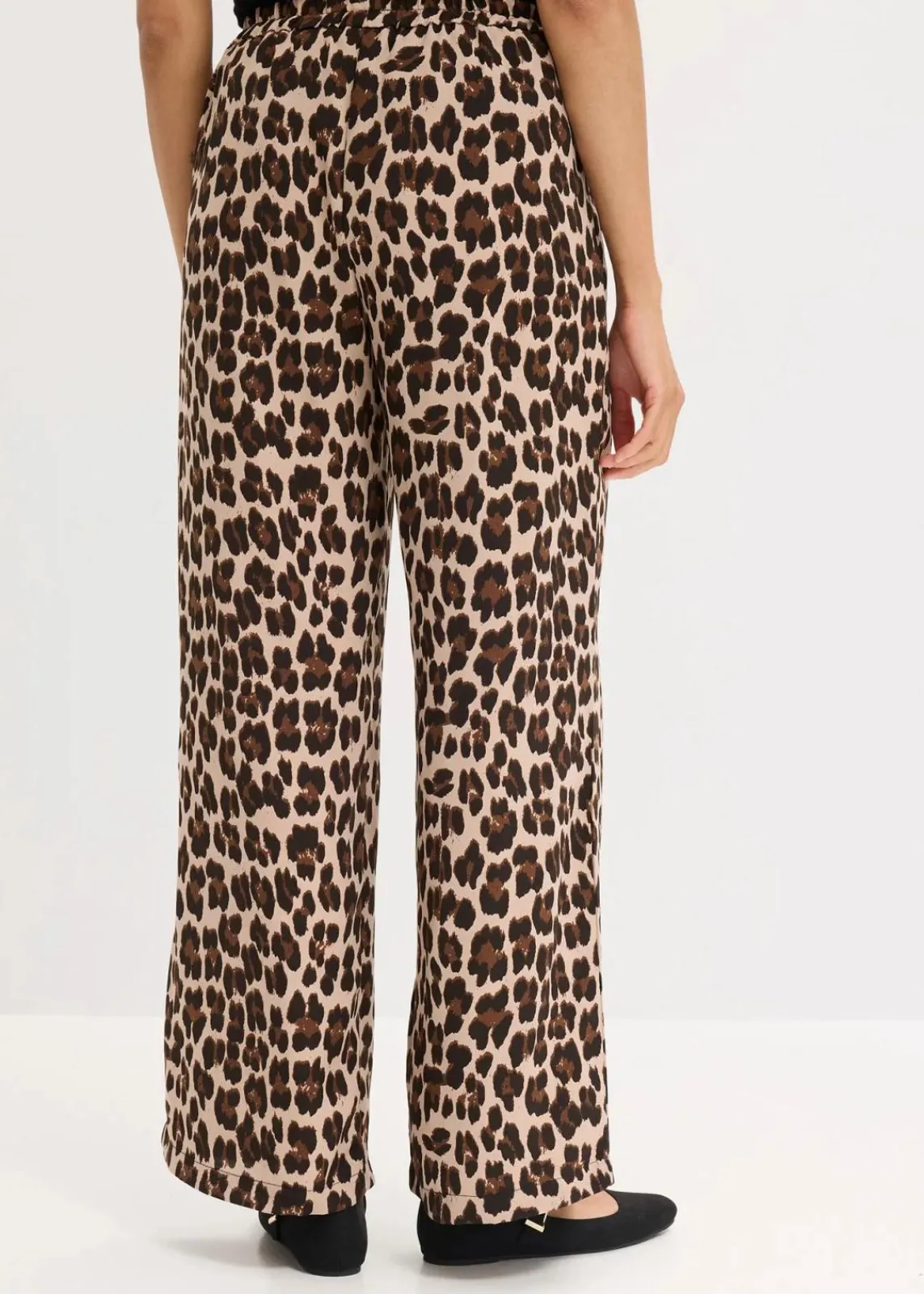 bonprix Bekleidung·Kleider|Hosen^Palazzo-Hose aus fließendem Satin braun leo bedruckt
