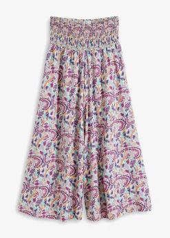 bonprix Hosen|Kurzgrößen^Palazzo-Hose aus fließender Viskose rauchlavendel paisley