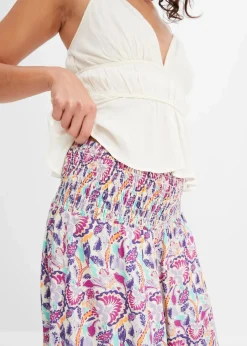 bonprix Hosen|Kurzgrößen^Palazzo-Hose aus fließender Viskose rauchlavendel paisley