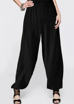 bonprix Bekleidung·Kleider|Hosen^Palazzo-Hose aus fließender Viskose schwarz