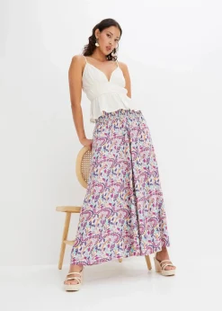 bonprix Bekleidung·Kleider|Nachhaltigere Materialien^Palazzo-Hose aus fließender Viskose rauchlavendel paisley