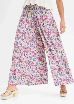 bonprix Bekleidung·Kleider|Nachhaltigere Materialien^Palazzo-Hose aus fließender Viskose rauchlavendel paisley