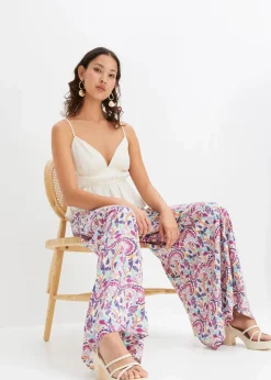 bonprix Bekleidung·Kleider|Nachhaltigere Materialien^Palazzo-Hose aus fließender Viskose rauchlavendel paisley