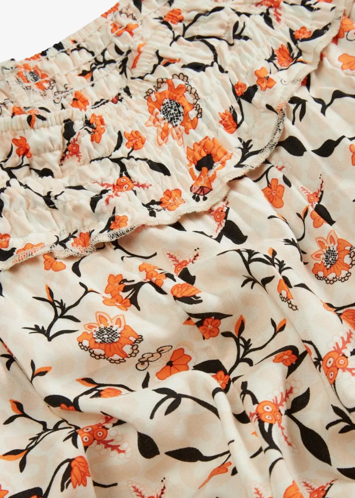 bonprix Kurzgrößen|Bekleidung·Kleider^Palazzo-Hose aus fließender Viskose beige/orange geblümt