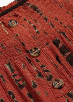 bonprix Nachhaltigere Materialien|Hosen^Palazzo-Hose aus fließender Viskose marsalabraun / schwarz bedruckt