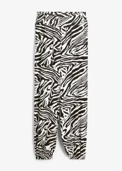 bonprix Nachhaltigere Materialien|Hosen^Palazzo-Hose aus fließender Viskose schwarz zebra bedruckt