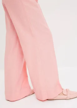 bonprix Hosen|Bekleidung·Kleider^Palazzo-Hose aus leichtem Leinen-Mix softrosa