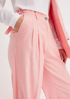 bonprix Hosen|Bekleidung·Kleider^Palazzo-Hose aus leichtem Leinen-Mix softrosa