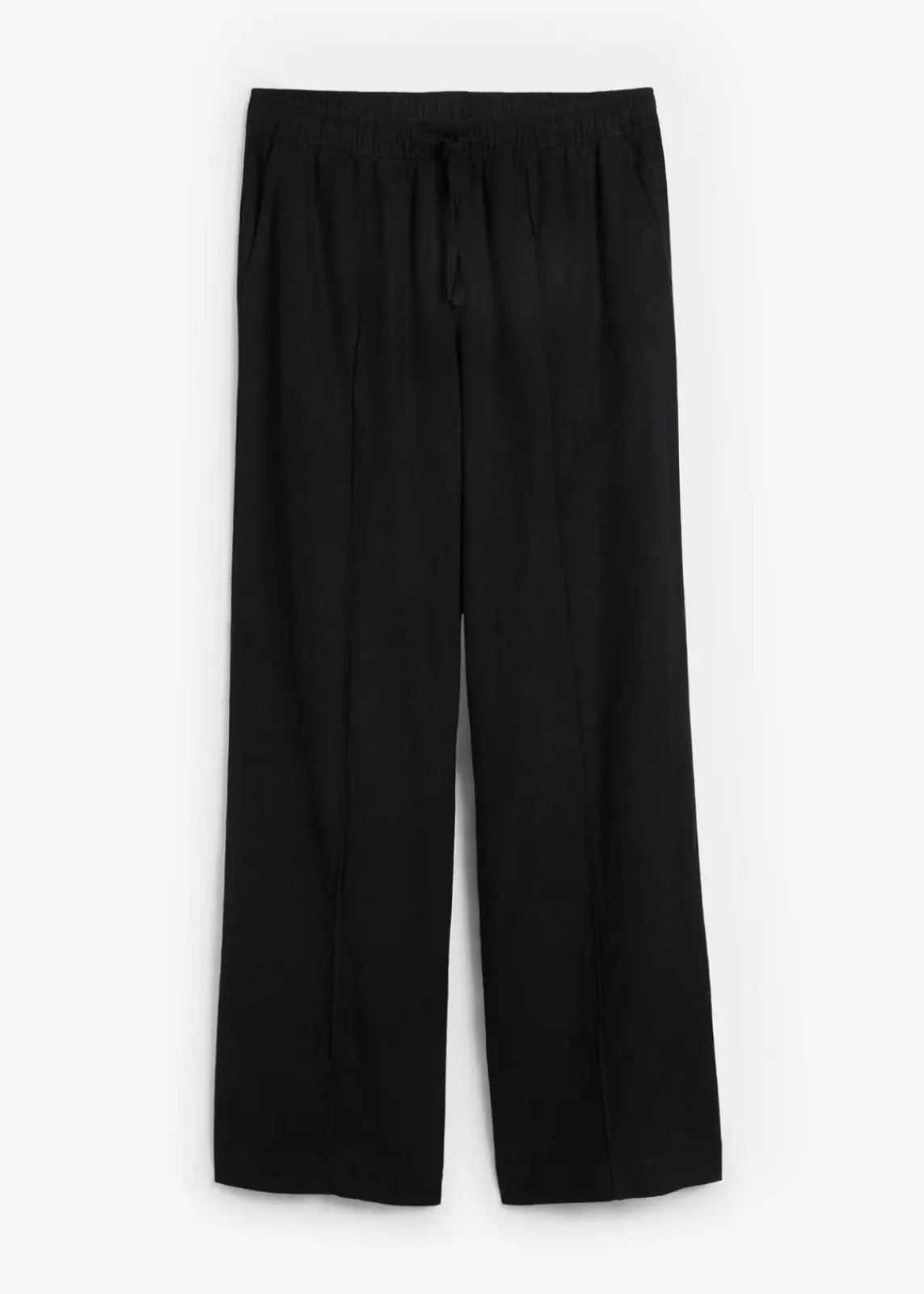 bonprix Bekleidung·Kleider|Hosen^Palazzo-Hose aus leichtem Leinen-Viskose-Mix schwarz