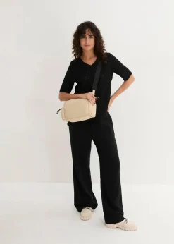 bonprix Bekleidung·Kleider|Hosen^Palazzo-Hose aus leichtem Leinen-Viskose-Mix schwarz