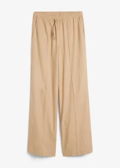 bonprix Hosen|Bekleidung·Kleider^Palazzo-Hose aus leichtem Leinen-Viskose-Mix latte macchiato