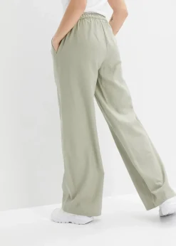 bonprix Bekleidung·Kleider|Hosen^Palazzo-Hose aus Leinen seegras