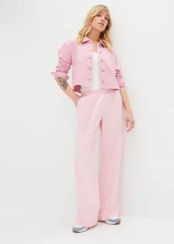 bonprix Hosen|Bekleidung·Kleider^Palazzo-Hose aus Leinen teerose