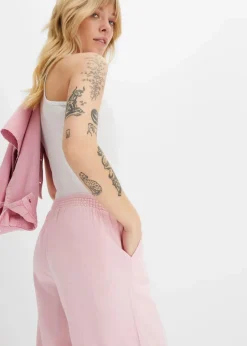 bonprix Hosen|Bekleidung·Kleider^Palazzo-Hose aus Leinen teerose
