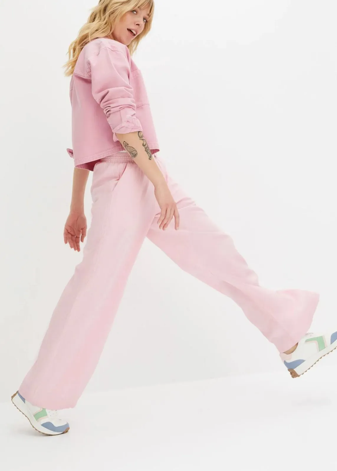 bonprix Hosen|Bekleidung·Kleider^Palazzo-Hose aus Leinen teerose