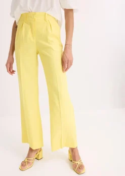 bonprix Bekleidung·Kleider|Hosen^Palazzo-Hose aus Leinen-Mix softgelb