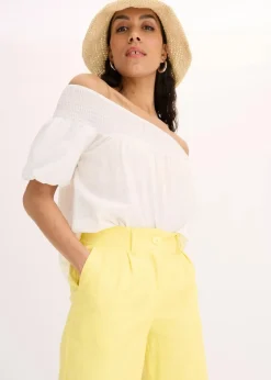 bonprix Bekleidung·Kleider|Hosen^Palazzo-Hose aus Leinen-Mix softgelb