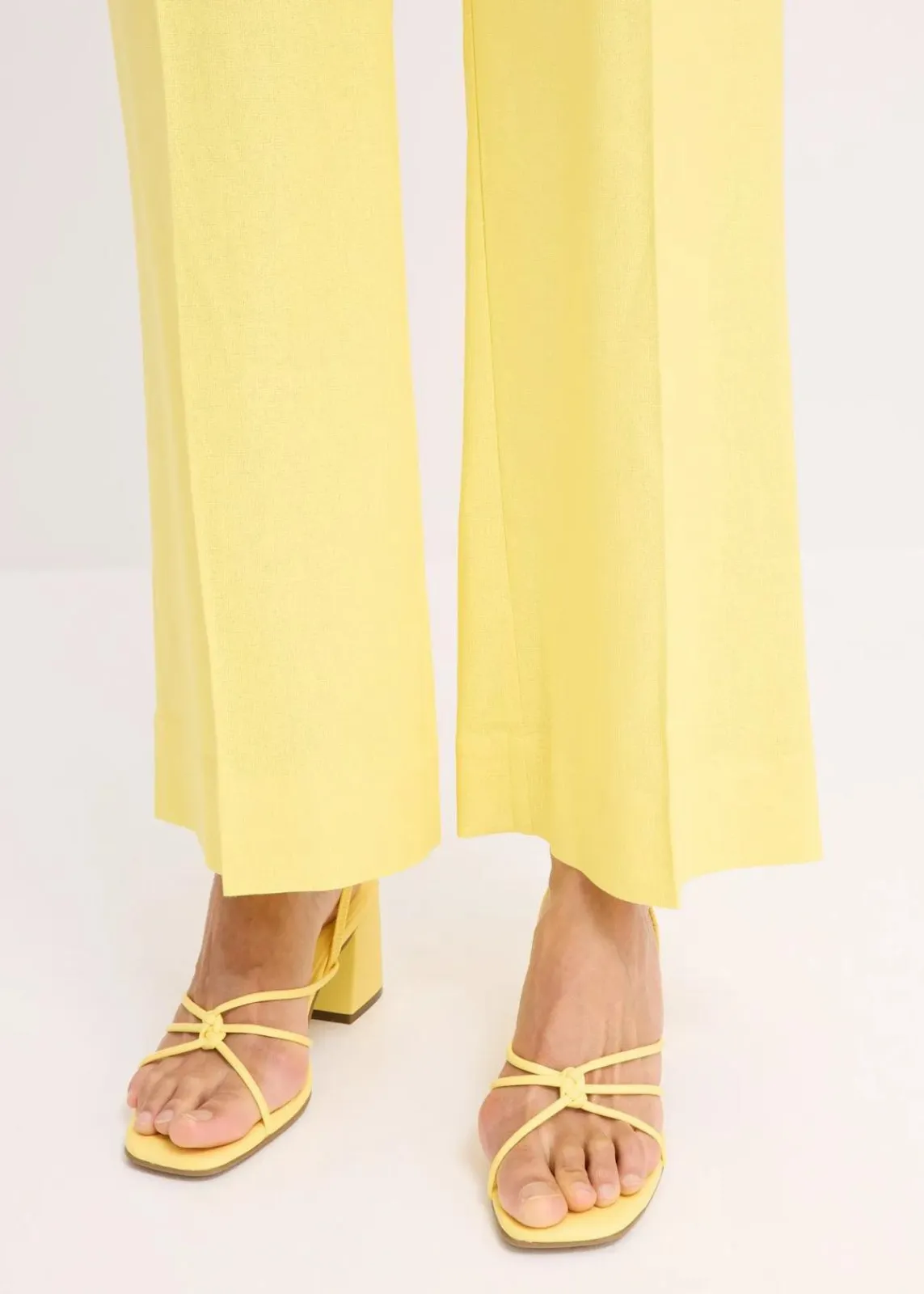 bonprix Bekleidung·Kleider|Hosen^Palazzo-Hose aus Leinen-Mix softgelb