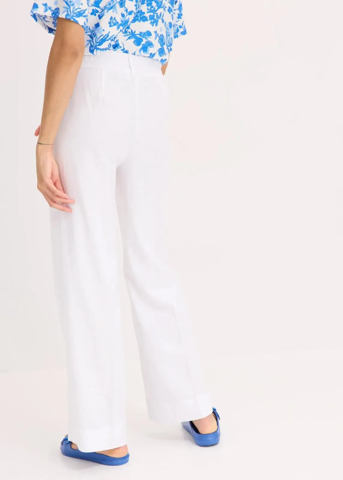 bonprix Hosen|Bekleidung·Kleider^Palazzo-Hose aus Leinen-Mix weiß