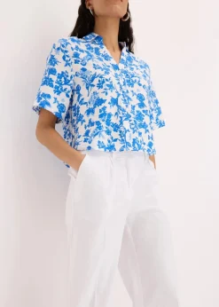 bonprix Hosen|Bekleidung·Kleider^Palazzo-Hose aus Leinen-Mix weiß