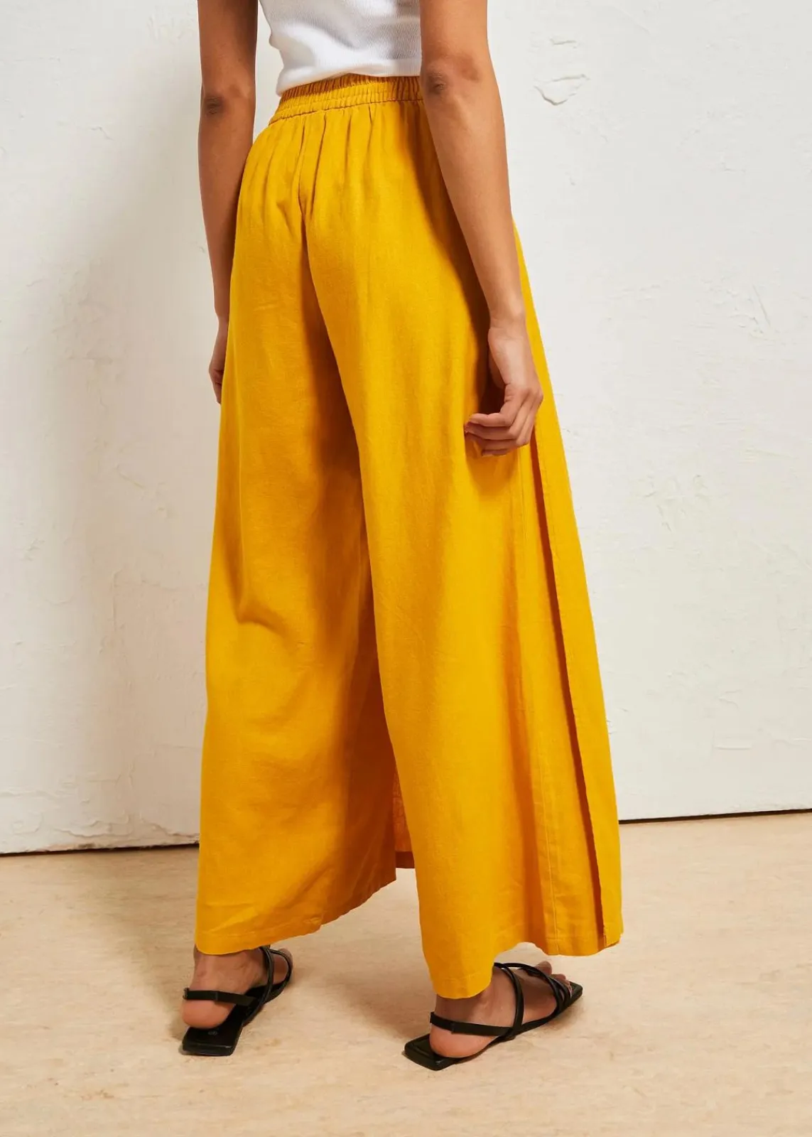 bonprix Bekleidung·Kleider|Hosen^Palazzo-Hose aus luftigem Leinen-Mix ockergold