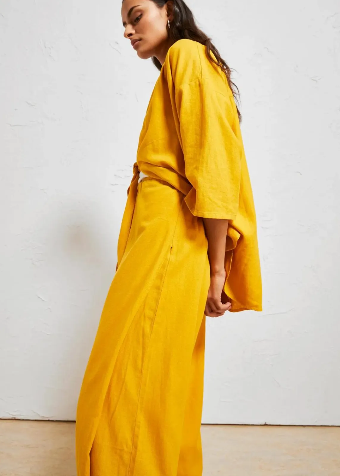 bonprix Bekleidung·Kleider|Hosen^Palazzo-Hose aus luftigem Leinen-Mix ockergold