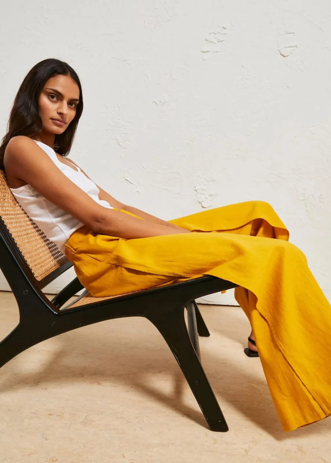 bonprix Bekleidung·Kleider|Hosen^Palazzo-Hose aus luftigem Leinen-Mix ockergold