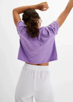 bonprix Hosen|Kurzgrößen^Palazzo-Hose aus Musselin weiß