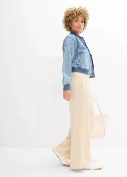 bonprix Hosen^Palazzo-Hose aus Musselin hellsand